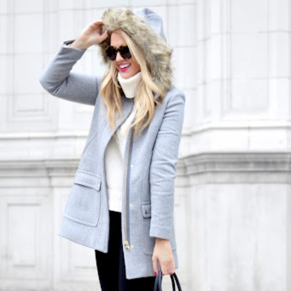 J. Crew Factory Vail Parka Gray Size 2